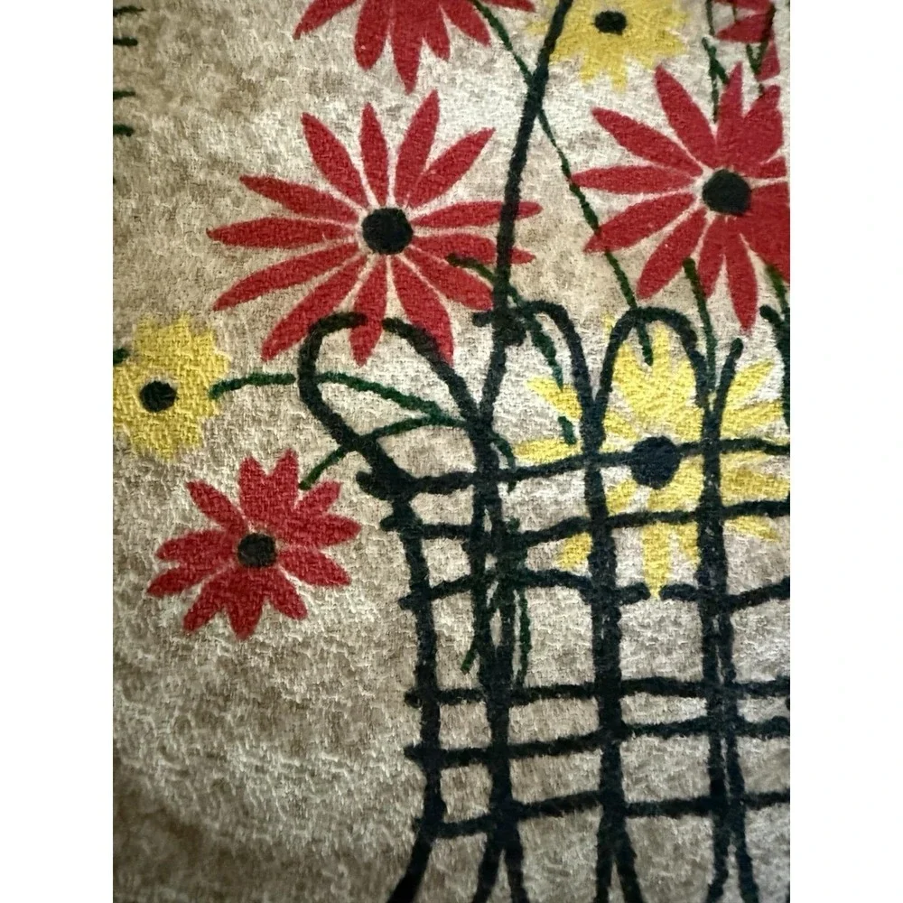 VTG 1952 Riverdale Barkcloth Fabric Panel 23